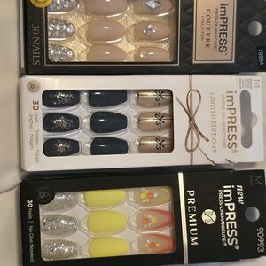 imPRESS Limited Edition Press-On Nails - Gold, Blue, and Yellow